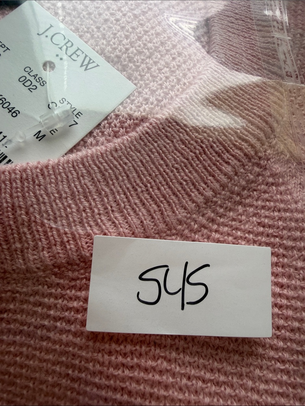 NWT J. Crew Women's Pink Crewneck Cotton Subtle Waffle Knit Sweater Sz M - Picture 4 of 4